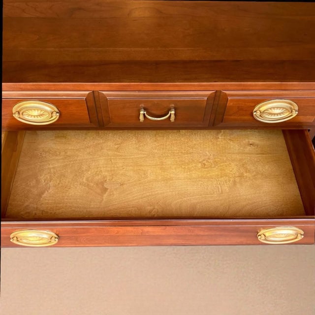 1950s Pair of Solid Cherry Bachelor Chests 30”w | Nightstands | Bedside Tables For Sale - Image 9 of 10