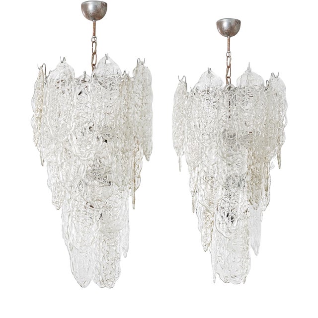 Chandeliers from Mazzega, 1970, Set of 2 For Sale