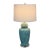 Late 20th Century Jade Green Ceramic Table Lamp With Butterflies + Birds For Sale