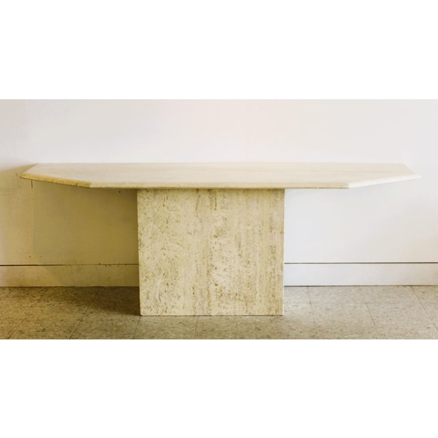 1970s Large Travertine Console Table, Italy, 1970s For Sale - Image 5 of 11