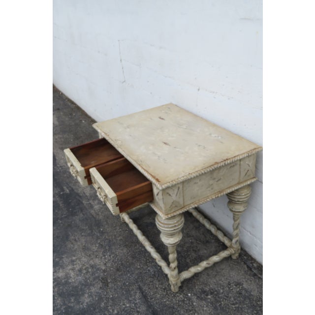 Guildmaster Shabby Chic Distressed Painted Carved Spindle Legs Buffet 5995 For Sale - Image 14 of 16