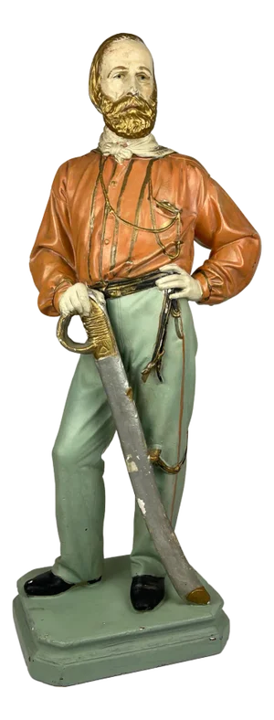 Large Antique Plaster Sculpture of Giuseppe Garibaldi, Italy, 1910-1920s