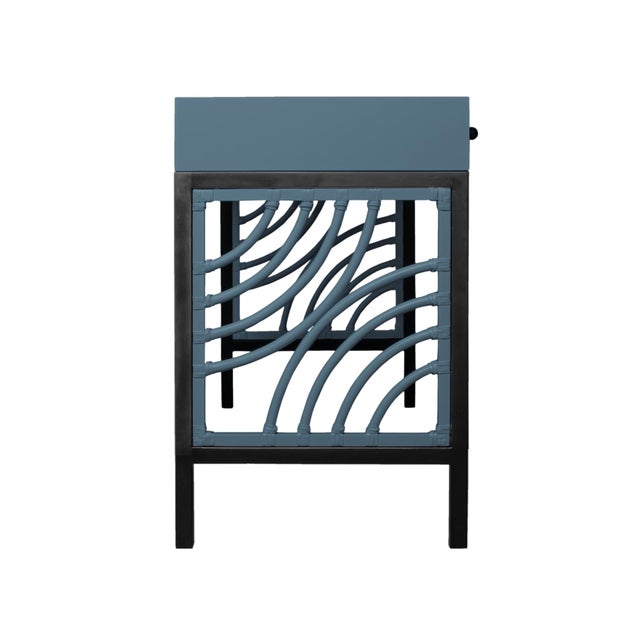 Not Yet Made - Made To Order Swirl Writing Desk - Regatta Blue For Sale - Image 5 of 9