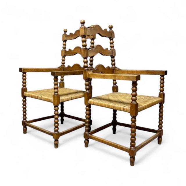 Spanish Rustic Armchairs, Set of 2 For Sale - Image 5 of 9