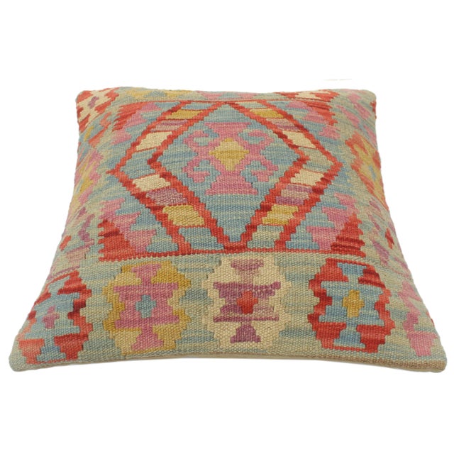 2000 - 2009 Bohemian Turkish Tucker Hand Woven Kilim Pillow For Sale - Image 5 of 8