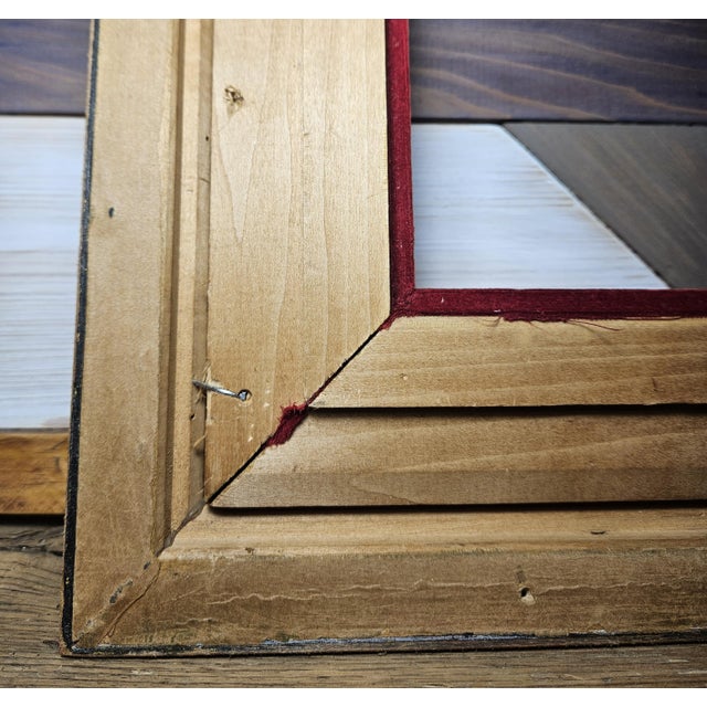 Festive, Convex Red Velvet Picture Frame With Gold Beaded Trim For Sale - Image 11 of 12