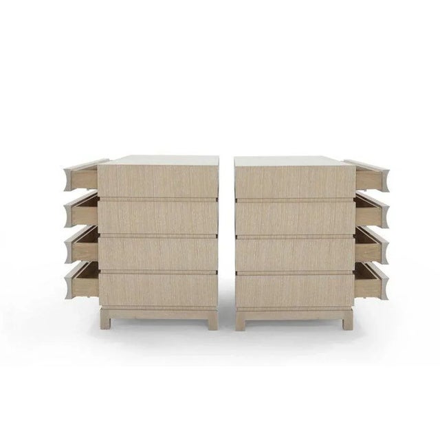 Modern Stacked Dressers in Limed Oak - a Pair For Sale - Image 3 of 12
