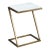Late 20th Century Modern Chic Marble Top Brass Z Shaped Sofa End Side Table For Sale