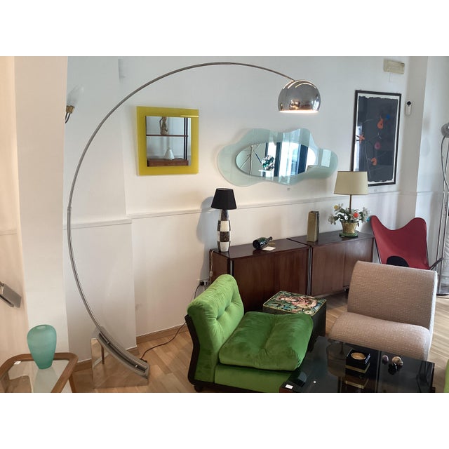 Steel Arched Floor Lamp with Telescopic Stem by Lam Bologna, 1960s For Sale - Image 13 of 14