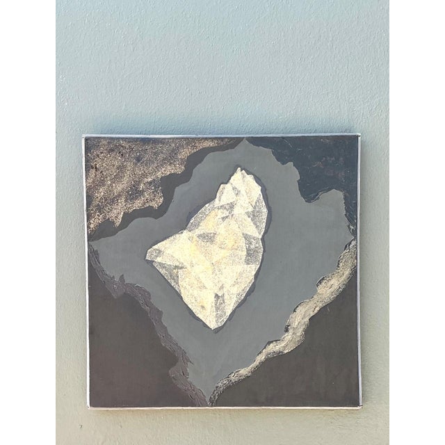 Vintage Geometric Abstract Oil Painting For Sale - Image 15 of 18