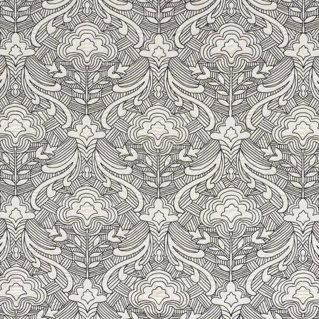 Contemporary Sample - Schumacher Hendrix Embroidery Fabric in Black For Sale - Image 3 of 3