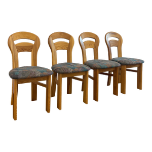 Set of 4 Mid-Century Danish Pine Dining Chairs in "U-Back" Style in Style of Rainer Daumiller