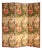 Vintage Scandinavian Chinoiserie Wood and Printed Fabric Room Divider For Sale