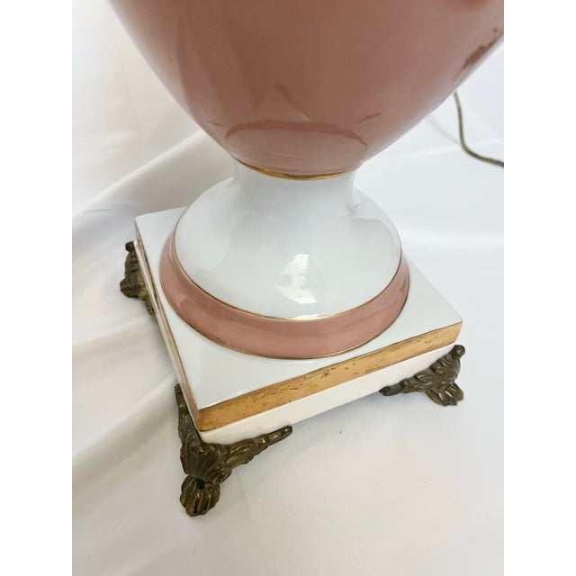 Vintage Paul Hansen Regency Trophy Lamps in Shell Pink - A Pair For Sale - Image 12 of 12