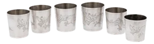 Chinese Silver Stackable Cased Cups, 1920s, Set of 6