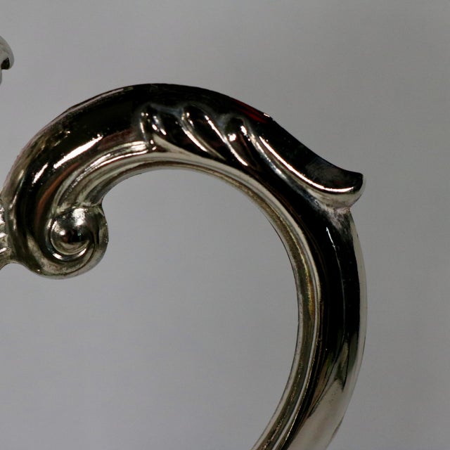 Vintage 1960s Mid-Century Italian Cut Glass and Silverplate Claret Jug For Sale - Image 10 of 13
