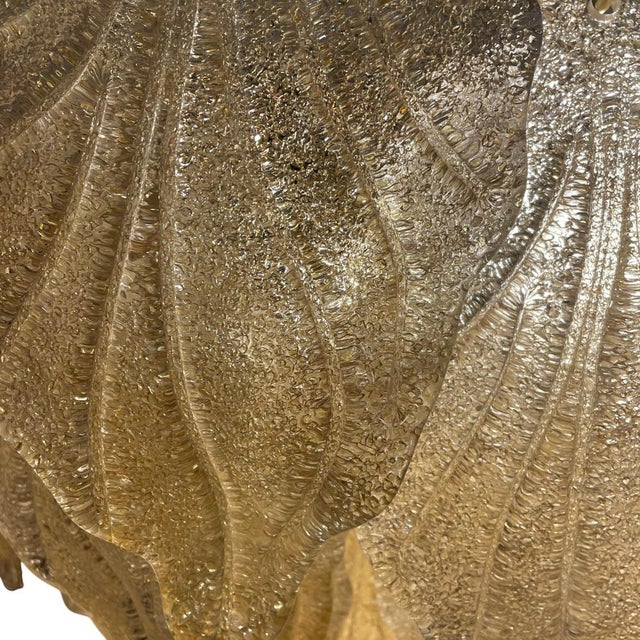 Gold Murano Glass Waterfall Gold Leaf Lamp, 1970s For Sale - Image 8 of 9