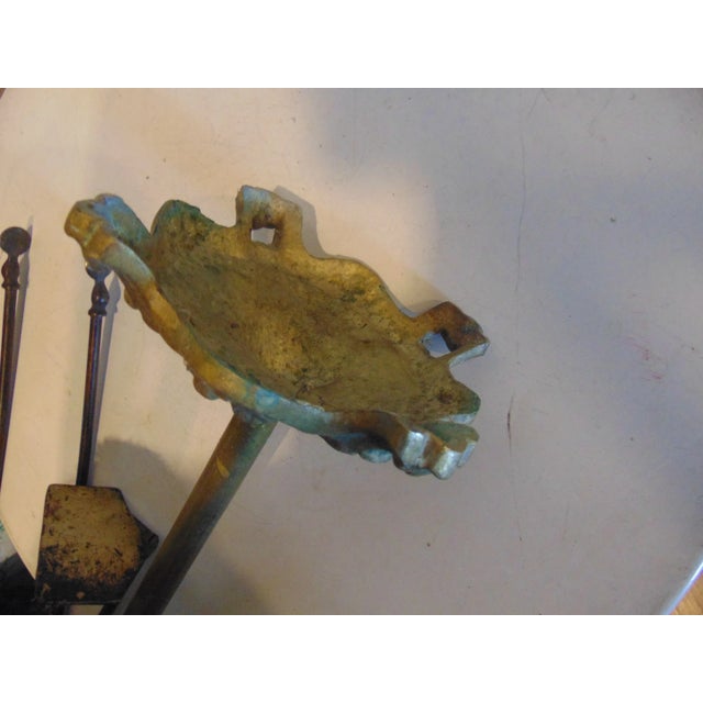 Art Nouveau Brass Stove & Fireplace Set For Sale - Image 6 of 10