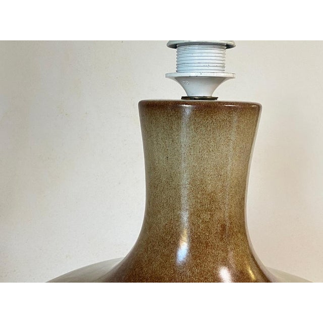 Large Brown Color Table Lamp in Ceramic, West Germany, France, 1970s For Sale - Image 16 of 18