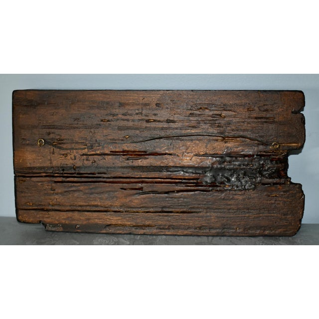 Antique Chinese Carved Figural Wood Plaque in Black & Gilded Finish For Sale - Image 9 of 11