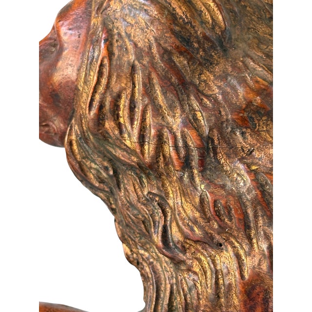 Late 19th Century Hand-Carved Wood Lion Sculpture For Sale - Image 14 of 18