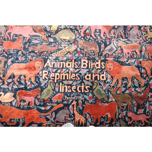 Late 20th Century Crazy Animal Motif South Persian Pictorial Rug - 8'5" x 10'2" For Sale - Image 4 of 15