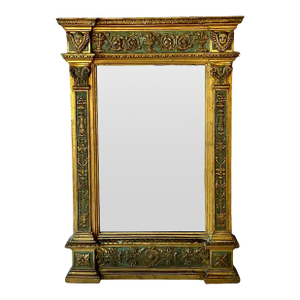 Italian Giltwood and Polychrome Neoclassical Mirror Tuscan Circa 1750