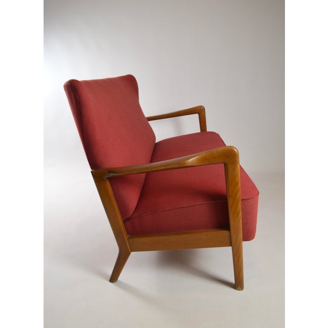 Red Danish Sofa and Lounge Chair by Søren Hansen for Fritz Hansen, 1940s, Set of 2 For Sale - Image 8 of 18