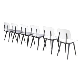 Result Chairs in Black and White by Friso Kramer for Ahrend-De Cirkel, 1950s, Set of 6 For Sale