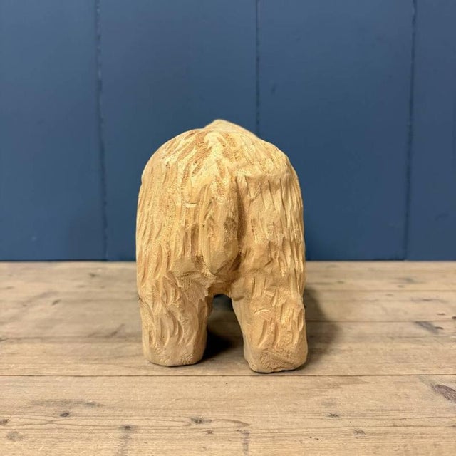 Vintage Wooden Carved Bear For Sale - Image 6 of 12