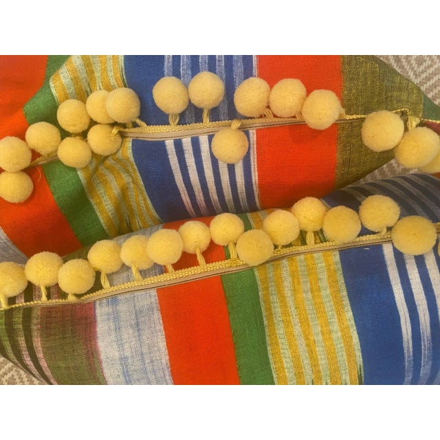 Transitional Pair of Clarence House Multicolor Striped Pillows For Sale - Image 3 of 5