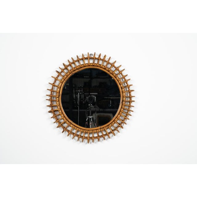 Vintage Round Wall Mirror in Bamboo and Rattan by Franco Albini, 1960s For Sale - Image 11 of 13