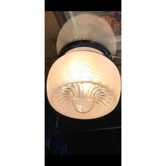 Superb Mazzega plafonnier with large globe glass Murano with chrome structure. The Design and the quality of the glass...