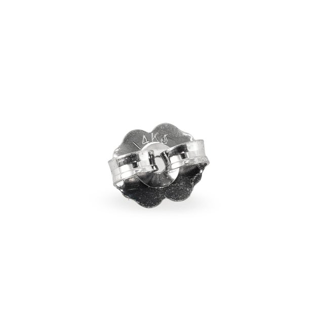 Metal Unisex 14k White Gold 2.14ctw Round Cut Diamond 4 Prong Push Back Stud Earrings, A Pair For Sale - Image 7 of 8