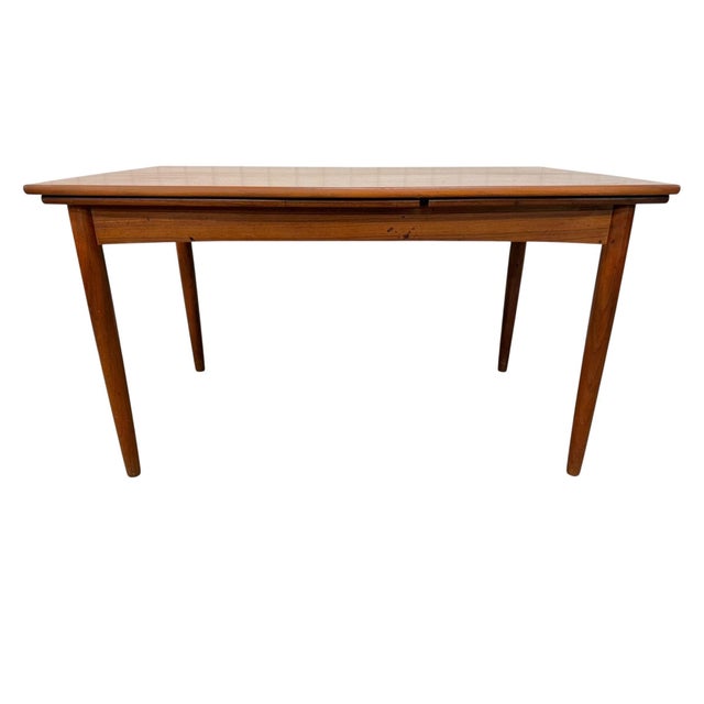 Mid-Century Danish Modern Teak Extension Table - Refinished! For Sale In Philadelphia - Image 6 of 11