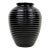 Vintage Black Milk Glass Ribbed Beehive Style Vase For Sale