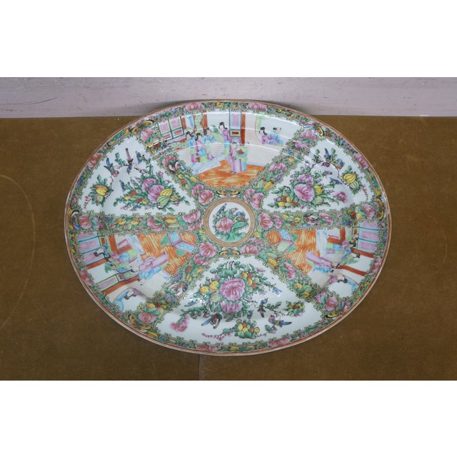 Antique Chinese Export Famille Rose Medallion Porcelain Serving Bowl & Platters For Sale - Image 11 of 18