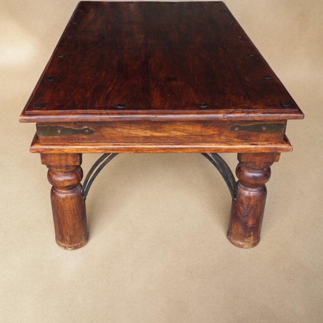 1960s 1960s Spanish Colonial Revival Style Coffee Table With Wrought Iron Details For Sale - Image 5 of 8