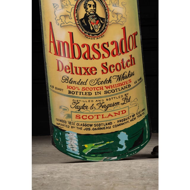 Vintage Oversize Ambassador Scotch Figural Masonite Sign For Sale In Chicago - Image 6 of 7