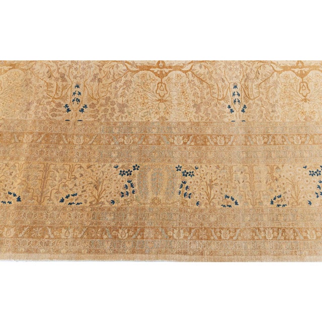 Contemporary Floral Medallion Warm Tan Rug "Sunseed" by Doris Leslie Blau For Sale In New York - Image 6 of 9