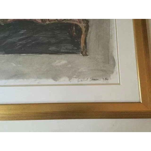 Sculpture Materials Mid 20th Century Gothic Interior Scene Mixed-Media Painting, Framed For Sale - Image 7 of 8