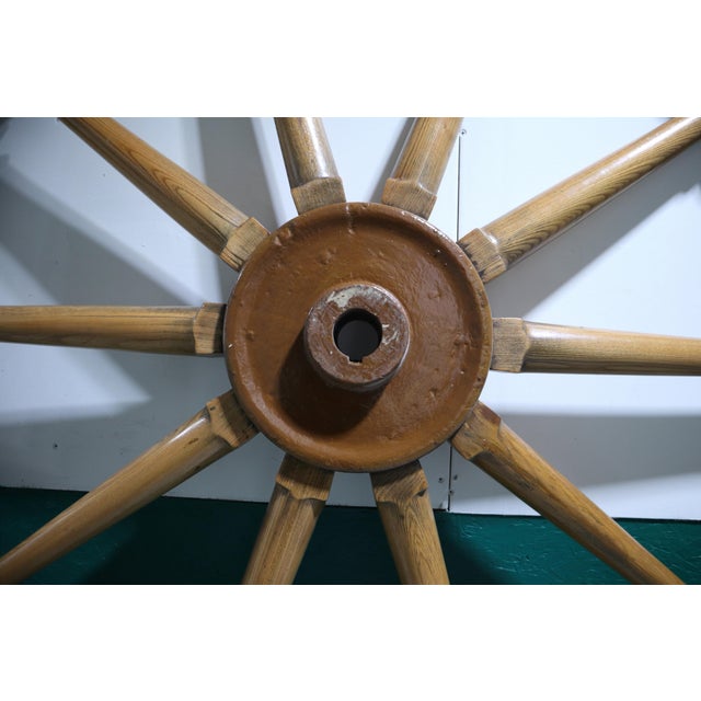 Late 19th Century Impressive 72-Inch Antique Nautical Maritime Ship Wheel For Sale - Image 5 of 10