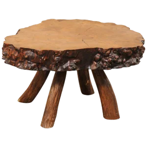 Spanish Burl Wood Slab Rustic Coffee Table