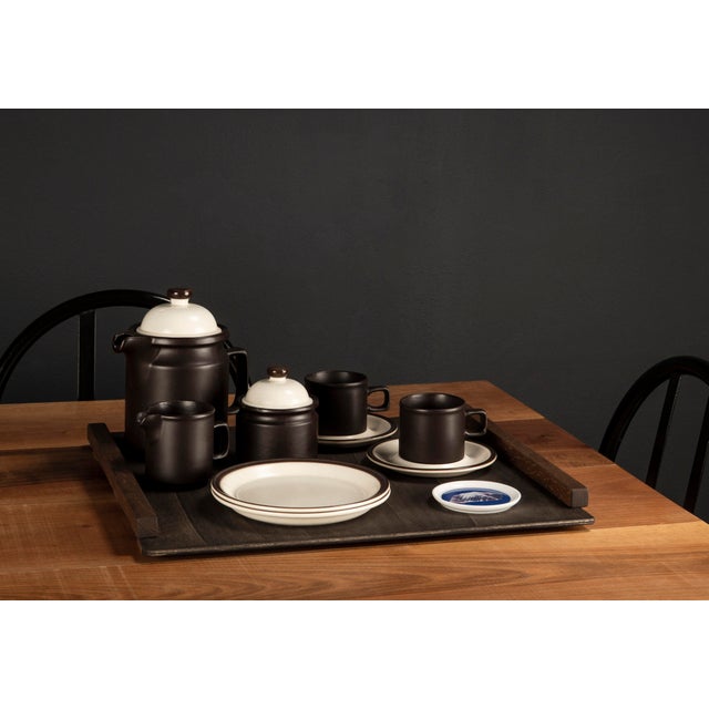 Brutalist Tête-À-Tête for Two on Wooden Tray from Doverstone & Fürstenberg, 1960s, Set of 12 For Sale - Image 16 of 17