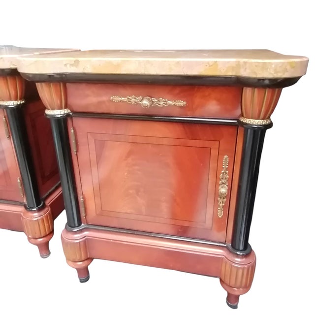 Traditional Vintage Wooden Bedside Tables, 1950s, Set of 2 For Sale - Image 3 of 13