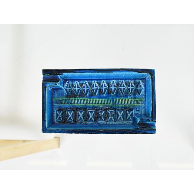 1960s Rimini Blue Ceramic Ashtray attributed to Aldo Londi for Bitossi, Italy, 1960s For Sale - Image 5 of 12