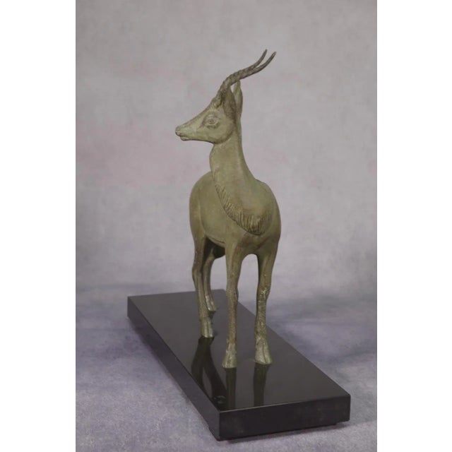 Vintage Regula Deer Sculpture on Marble Base, 1940s For Sale - Image 3 of 12