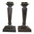 Pair Antique 1800's Hand Carved English Wood Brass Candlesticks Candle Holders For Sale