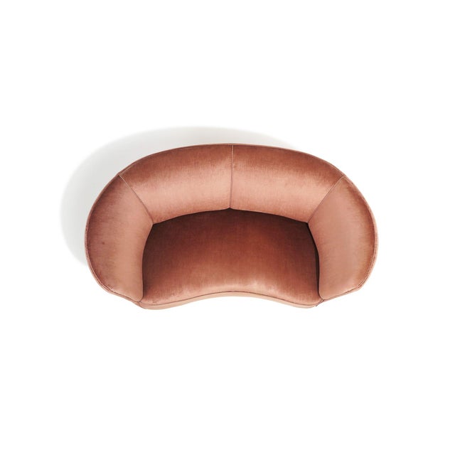 1930's Danish Deco Curved Sofa in Original Pink Mohair For Sale - Image 11 of 13