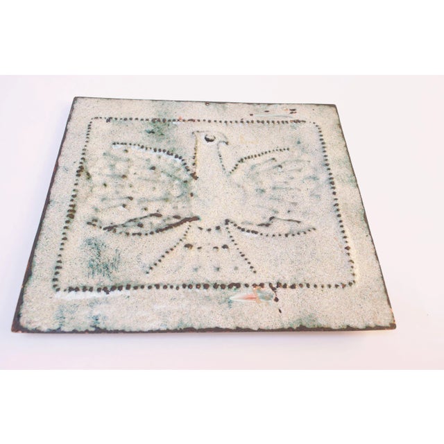 Vintage Enamel on Copper "Eagle" Plaque For Sale - Image 4 of 12